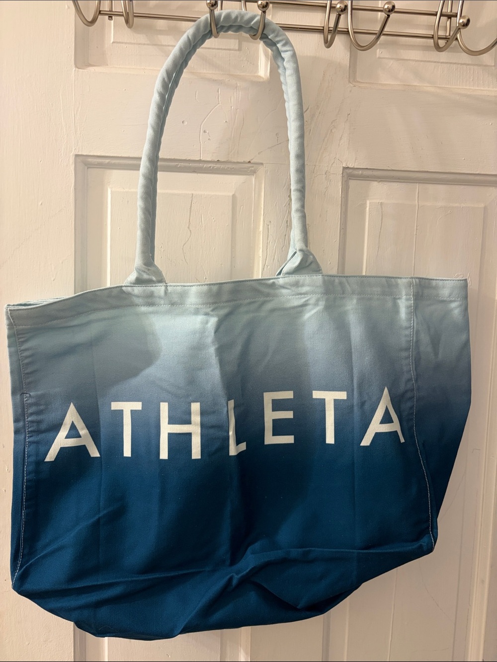 Athleta Ombre Navy to Light Blue Canvas Tote